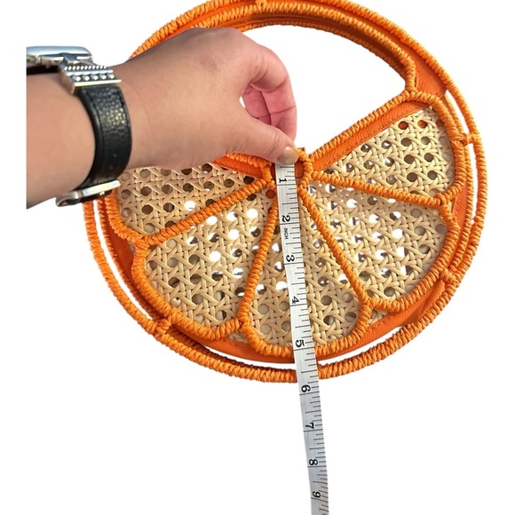 ✨ Straw Caning Orange Fruit Tote Bag Clutch New Without Tags - Picture 7 of 9